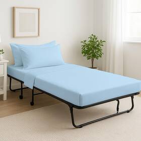 Ct4p33x75lbl Cottingon 4 Pc Cot Sheets 33 Inch X75 Set 100% Egyptian Cotton Perfect For Rollaway Beds