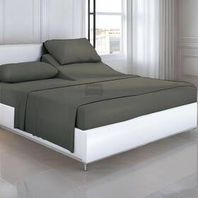 Flex-pk-01-44 Cottingon Top Split King Sheets Set For 34 Split-king Dark Grey Solid