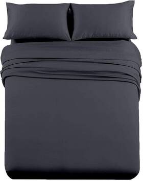 Micro-rv-shts-36 Cottingon Rv Camper Sheets - 72x80 King 4-piece Dark Grey