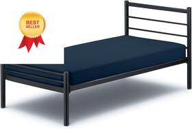 Tr-1fitted-mic-225 Cottington Lane Cot Fitted Sheet 25 X 75 100% Size Navy Blue