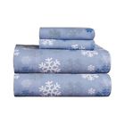 Flakes100 Cotton Queen Set Pillowcases Flannel Sheet Snow Bedding Pointehaven