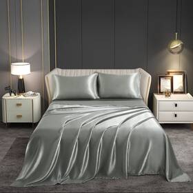 Counfeisly 749284233079 4 Pieces Satin Sheets Set Full Size Luxury Silky Soft Bed S
