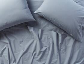 Coyuchi 506263093150 300 Tc Organic Percale Cotton Cal King Sheet Set Steel Blue 298 Nwt
