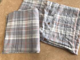 Coyuchi 803263113070 Plaid Brushed Organic Flannel King Pillow Shams Set Of 2. New
