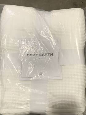 Cozy 840246816504 Earth White Waffle Bath Sheets 40x65