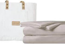 Cozy Earth 840246802019 New Bamboo 4 Piece Sheet Set Full - Driftwood With Canvas Bag A 01 Cozy Earth 840246802019 New Bamboo 4 Piece Sheet Set Full - Driftwood With Canvas Bag A 01