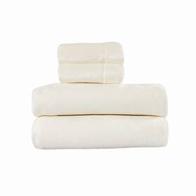 Cozy Fleece 815331010730 Comfort Collection Velvet Plush Sheet Set Twin Ivory 1