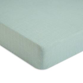 84821482 Crane Baby Cotton Muslin Fitted Crib Sheet - Evergreen
