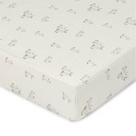 90033535 Crane Baby Organic Cotton Fitted Crib Sheet - Avery Bunny