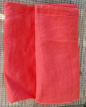 117-970 Crate And Barrel Linen Pillow Shams Coral Euro