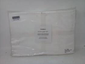 Sku518-286 Crate And Barrel 518-286 Crate&barrel Queen Sheet Set Organic Sateen White
