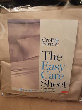 Croft & Barrow 887909104677 And The Easy Care Sheet 525 Thread Count - Queen Light Beige