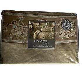 Croscill 083013989050 Home King Sheet Set 300 100% Combed Cotton Sateen Extra Deep Pockets Croscill 083013989050 Home King Sheet Set 300 100% Combed Cotton Sateen Extra Deep Pockets