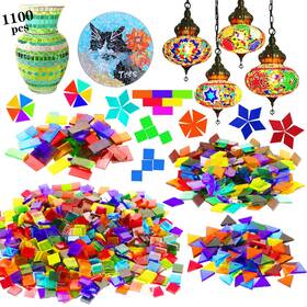 00163 Csdtylh 1100 Pcs Mosaic Tiles Glass For Crafts Bulk Stained Gla