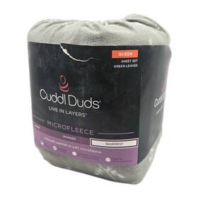 Cuddl Duds 198062941826 Nwt Queen Green Leaves Microfleece Warmest Cozy Sheet Set New