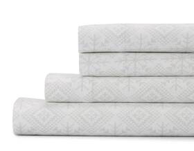 33cusflssptqn Cuddl Duds Heavyweight Cotton Flannel Queen Sheet Set 17 Inch Deep Fit Gray Fairisle