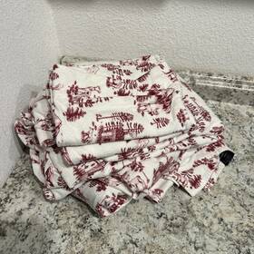 Cuddl Duds 400179586662 Queen 100% Cotton Heavyweight Flannel Sheet Set Lodge Pattern Red
