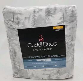 Cuddl Duds 400303995018 New Flannel Painted Forest Full Sheet Set 17 Inch Deep Tree Deer Bear
