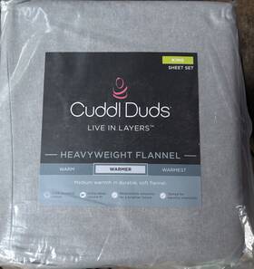 Cuddl Duds 400549919830 Gray Heather Heavyweight Cotton Flannel Sheet Set 4 Piece King Cuddl Duds 400549919830 Gray Heather Heavyweight Cotton Flannel Sheet Set 4 Piece King