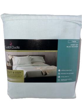 Cuddl Duds 400550747064 New Soft And Cozy Microfiber Sheets Sz Twin Blue Heather Extra Deep Fit