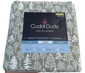 Mar26 Cuddl Duds 400579679001 California King Size Heavyweight Flannel Sheet Set Trees Mar26 Cuddl Duds 400579679001 California King Size Heavyweight Flannel Sheet Set Trees