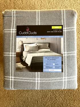 Cuddl Duds 400678644634 Flannel King Sheet Set Gray And Ivory Plaid 100% Cotton Kohl S New Cuddl Duds 400678644634 Flannel King Sheet Set Gray And Ivory Plaid 100% Cotton Kohl S New