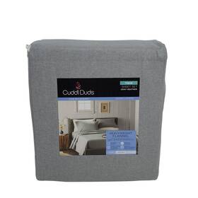 Cuddl Duds 400714434298 Heavyweight Cotton Flannel Twin Sheet Set Gray Heather Sheets New