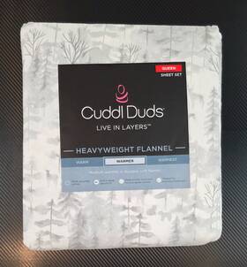 Cuddl Duds 400725007511 Heavyweight Flannel Queen Brushed Cotton Sheet Set Painted Forest