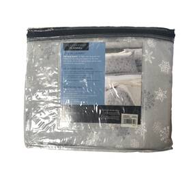 Cuddl Duds 400737196548 New Twin Set Gray Snowflake Soft Flannel Combed Cotton