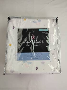Cuddl Duds 400757567199 Heavyweight Cotton Flannel Twin 3pc Sheet Set Clouds New