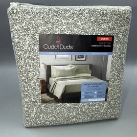 Cuddl Duds 400845183928 Heavyweight Flannel Brushed Cotton Sheet Set - Ditsy Floral- Queen