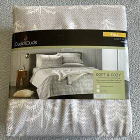 Cuddl Duds 400848088473 Brushed Microfiber Full Size Sheet Set 4 Pc Trees 16 Inch Deep Fit New