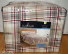 Cuddle Duds Cuddl Red Khaki Brown Plaid Heavyweight Brushed Cotton Flannel King Sheet 400991619074