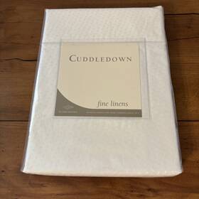 Cuddledown 888879025719 400 Thread Count Flat Sheet Twin White Riso Jacquard Combed Cotton Cuddledown 888879025719 400 Thread Count Flat Sheet Twin White Riso Jacquard Combed Cotton