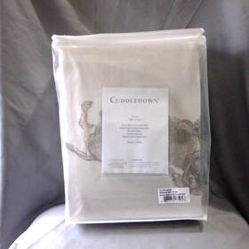 Cuddledown 888879175957 Flannel 100% Cotton Multi Fitted Twin Beige Dachshund Nip