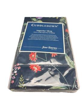 Cuddledown 888879280446 Kassia Botanical Pillow Case Navy Multi Standard Queen Size 21x32 Cuddledown 888879280446 Kassia Botanical Pillow Case Navy Multi Standard Queen Size 21x32