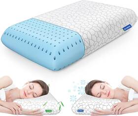 Mpncz0009-0p1ges Cushzone Memory Foam Pillows For Sleeping Cooling Pillow With Standard Size Grey