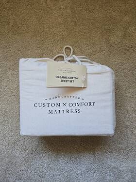 Fds400 Custom Comfort 100% Organic Cotton White Cal King Sheet Set 400 Thread Count