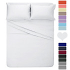 D01v151e Homeideas Piece Bed Sheet Set Full White Brushed Microfiber Bedding