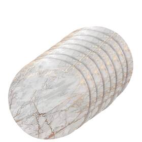 8mc15rgo Dainty Home Rose Gold Marble Round Cork Placemats - Heat Resistant Non-slip