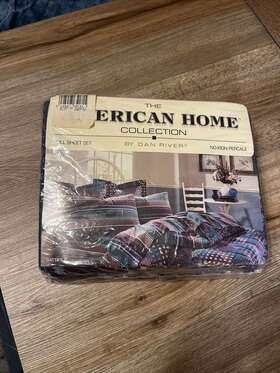 Dan River 028927057662 American Home No Iron Percale Hailey Gatsby 2 Full Sheet Set Vintage