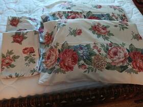 Ushs0a1291660 Dan River Percale Sheets. Floral Pattern Full Size 4 Piece
