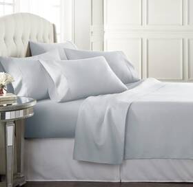Danjor Linens 735201972961 Ice Blue King Size Bed Sheets Set-6 Pc Soft Bedding And Pillowcases