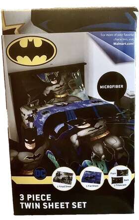 Dc Comics 073558823308 Batman 3 Piece Microfiber Twin Sheet Set Brand New In Package