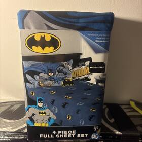 9b052j Dc Comics 9b052j/full Batman Sheet Set 4 Pieces Microfiber Size Full Sheets Ages 3 Nip New