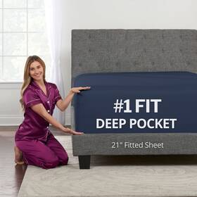 Dealuxe 850015389061 Deep Pocket Queen Fitted Sheet 17 Inch - 21 Extra Sh
