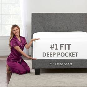 Dealuxe 850015389092 King Fitted Sheet Deep Pocket Extra Size 17 Inch