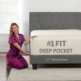 Dealuxe 850015389153 King Fitted Sheet Deep Pocket Extra Size 17 Inch