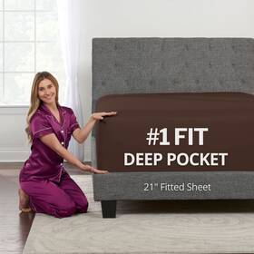 B08jghv3y3 Dealuxe Cal King Fitted Sheet Deep Pocket - 21 Inch Single Bottom