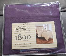 129842 Deelina Dream Bedding Full Sheet Set Collection 6 Pc 1800 Thread Count Dark Purple Plum